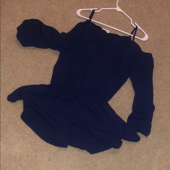 Open-shouldered navy ROMPER - Picture 4 of 4